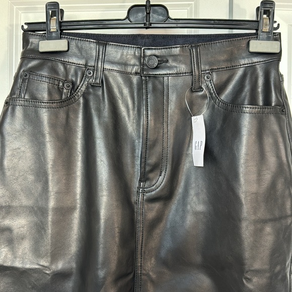 Brand New Gap Faux Leather Pleather Black Pencil Skirt NWT - Picture 2 of 6